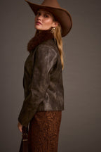 Beckett Espresso Vegan Leather Jacket