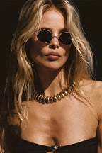 Bianca Black Circle Sunglasses