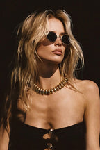 Bianca Black Circle Sunglasses