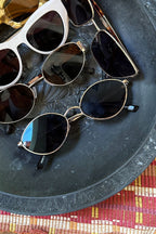 Billie Gold and Black Circle Sunglasses