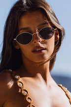 Billie Gold and Black Circle Sunglasses