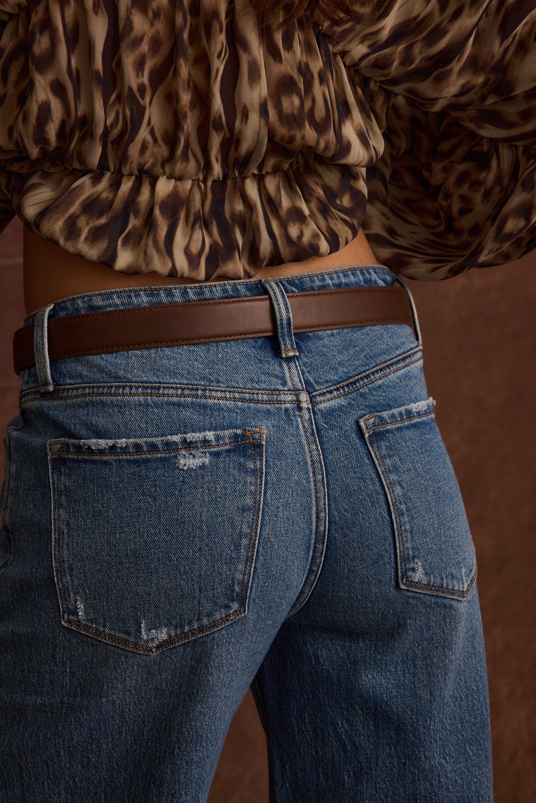 Bradbury Brown and Gold Vegan Leather Belt