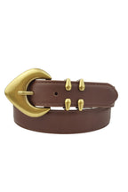 Bradbury Brown and Gold Vegan Leather Belt