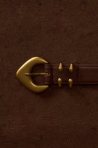 Bradbury Brown and Gold Vegan Leather Belt