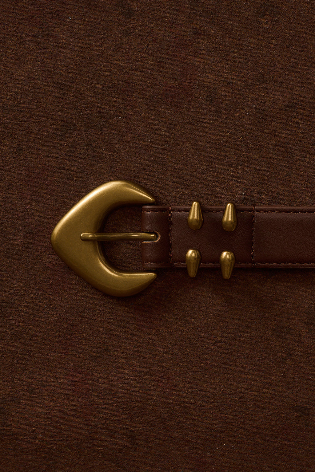 Bradbury Brown and Gold Vegan Leather Belt