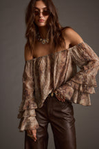 Brinley Snake Off Shoulder Blouse
