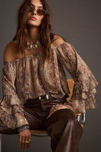 Brinley Snake Off Shoulder Blouse