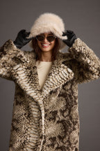 Bucket Down Cream Faux Fur Hat