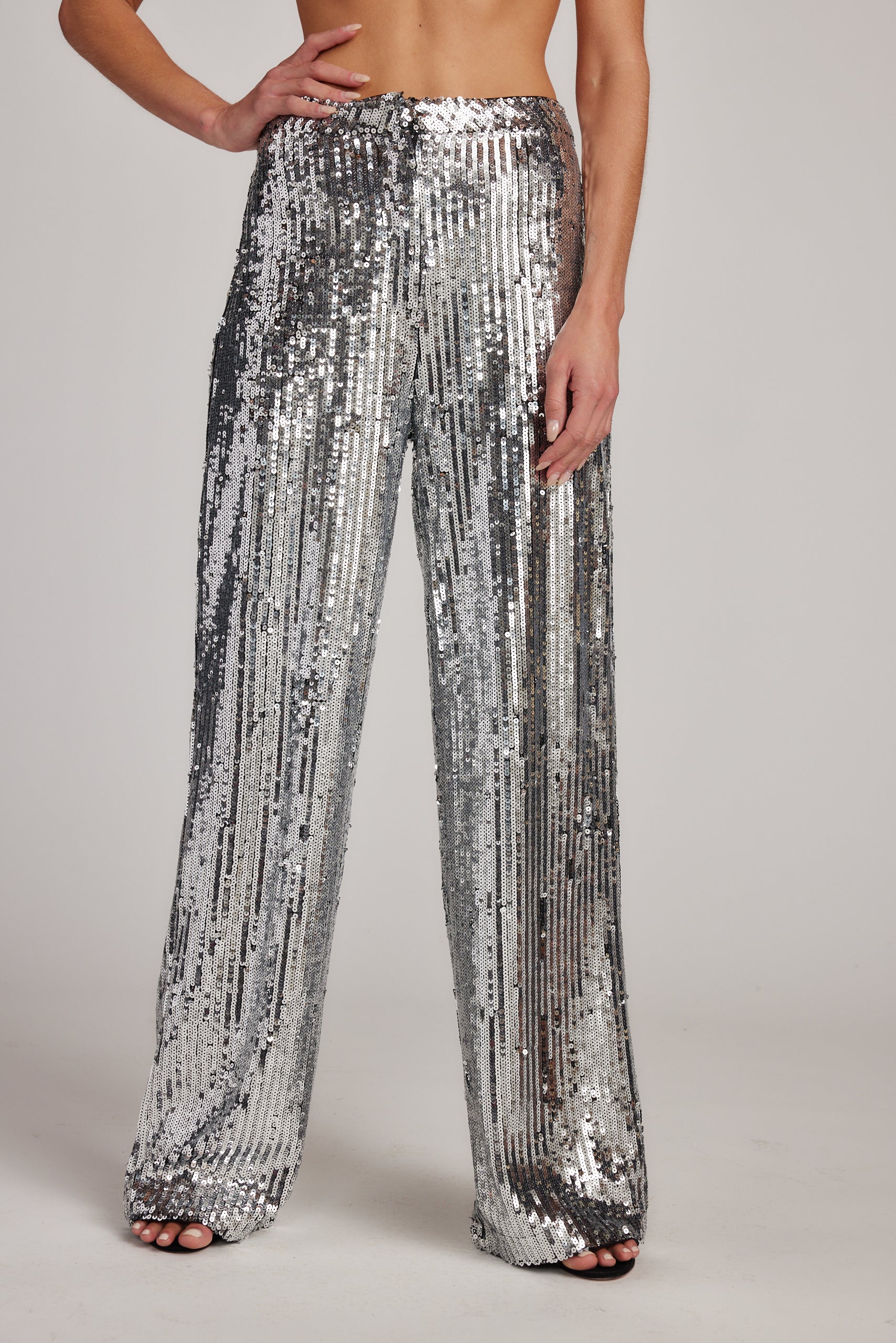 California Dreaming Silver Sequin Trousers