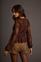 Callahan Mocha Lace Blouse