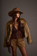 Callahan Mocha Lace Blouse