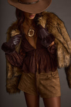 Callahan Mocha Lace Blouse