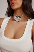 Camila Silver Flower Choker Necklace