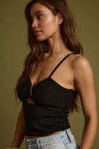 Carmela Black Knit Stone Cami