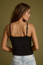 Carmela Black Knit Stone Cami