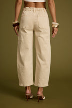 Chandler Beige Barrel Jeans