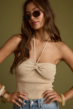 Cherished Gold Lurex Halter Top