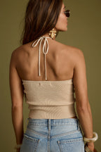 Cherished Gold Lurex Halter Top