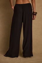Clear Breeze Black Linen Pants
