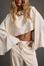 Clear Breeze Cream Satin Top