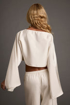 Clear Breeze Cream Satin Top