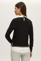 BLACK V-NECK SWEATER TOP COMBO