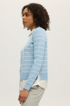 BLUE V-NECK SWEATER TOP COMBO