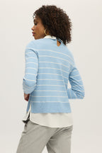 BLUE V-NECK SWEATER TOP COMBO