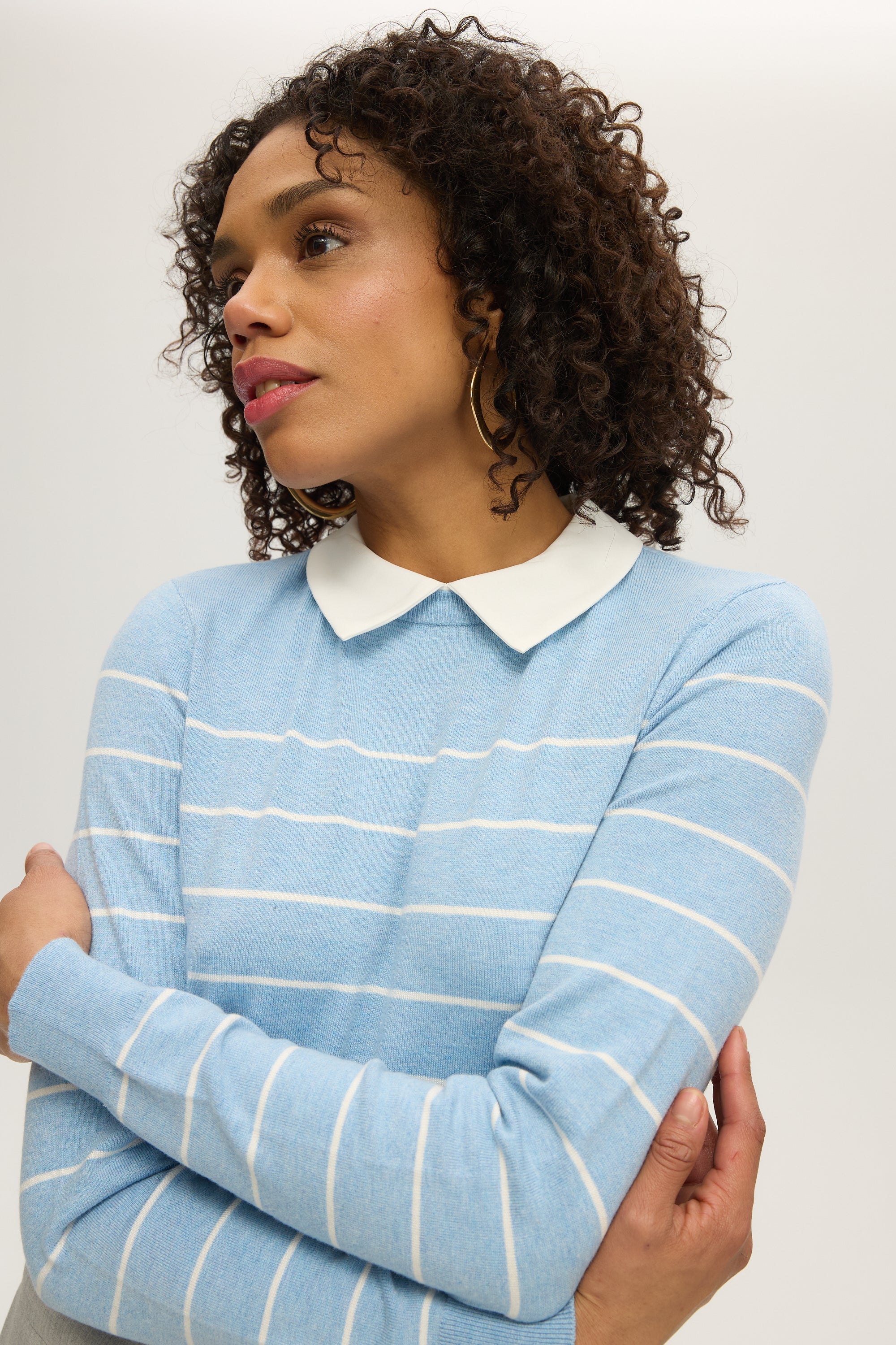 BLUE V-NECK SWEATER TOP COMBO