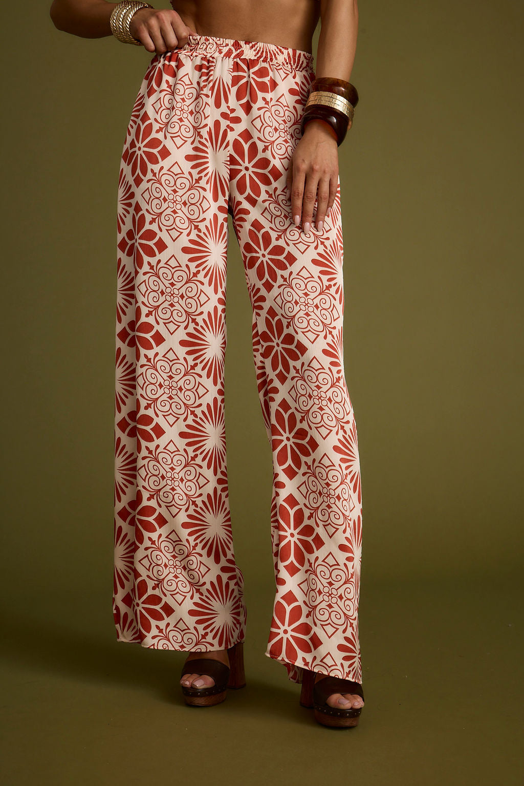 Cubana Rust Satin Pants