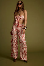 Cubana Rust Satin Bandeau Top