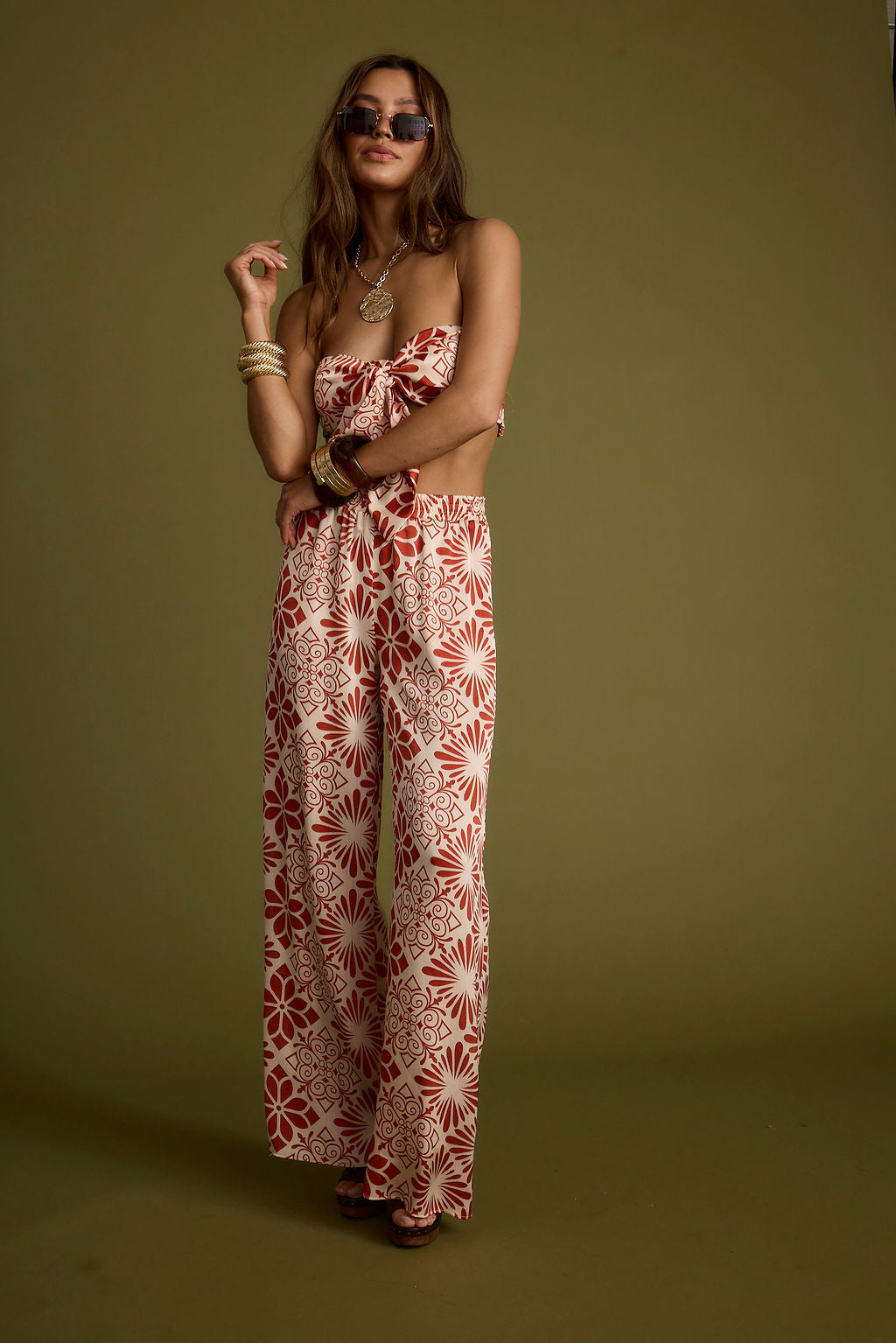 Cubana Rust Satin Pants