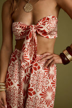 Cubana Rust Satin Bandeau Top