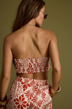 Cubana Rust Satin Bandeau Top