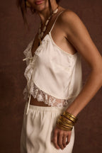 Cait Ivory Tie Front Cami