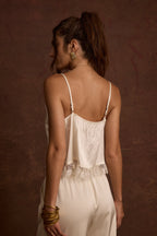 Cait Ivory Tie Front Cami