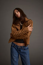 Camden Cognac Vegan Suede Jacket