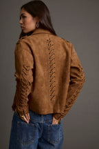 Camden Cognac Vegan Suede Jacket