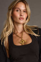 Catania Gold Cross Necklace