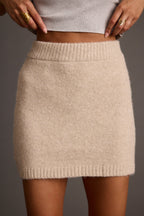 Cedar Oatmeal Sweater Mini Skirt