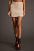 Cedar Oatmeal Sweater Mini Skirt