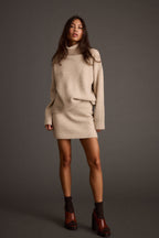 Cedar Oatmeal Oversized Sweater Turtleneck