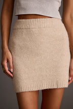 Cedar Oatmeal Sweater Mini Skirt
