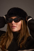 Chalet Black Faux Fur Headband