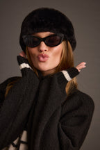 Chalet Black Faux Fur Headband