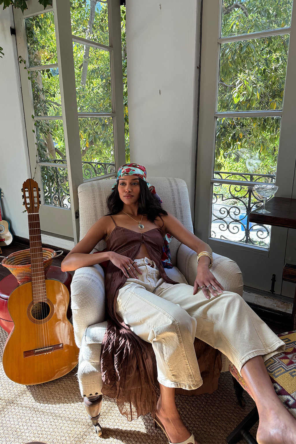 Chandler Beige Barrel Jeans