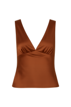 Clarah Terracotta Satin Tank