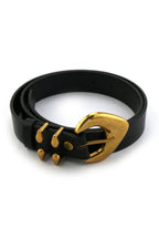 Bradbury Black and Gold Vegan Leather Belt