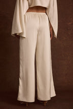 Clear Breeze Cream Satin Pants