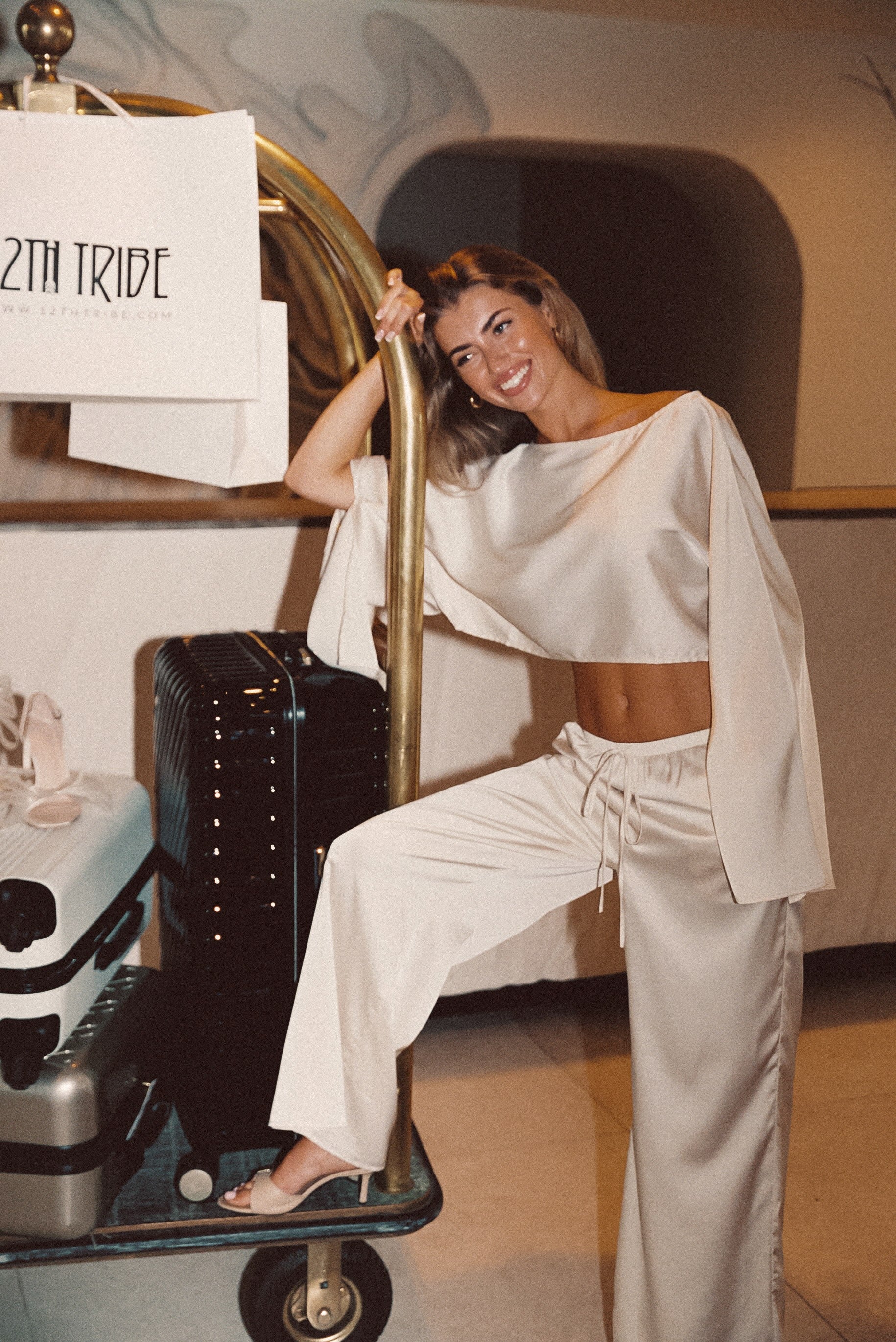 Clear Breeze Cream Satin Top